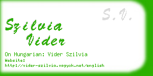 szilvia vider business card
